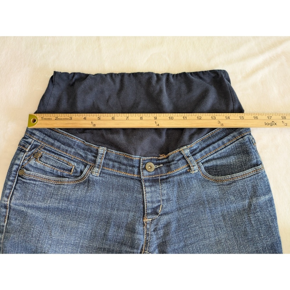 Lilac Maternity Jeans Women S Blue Excellent Bootcut Full Belly Panel Stretch